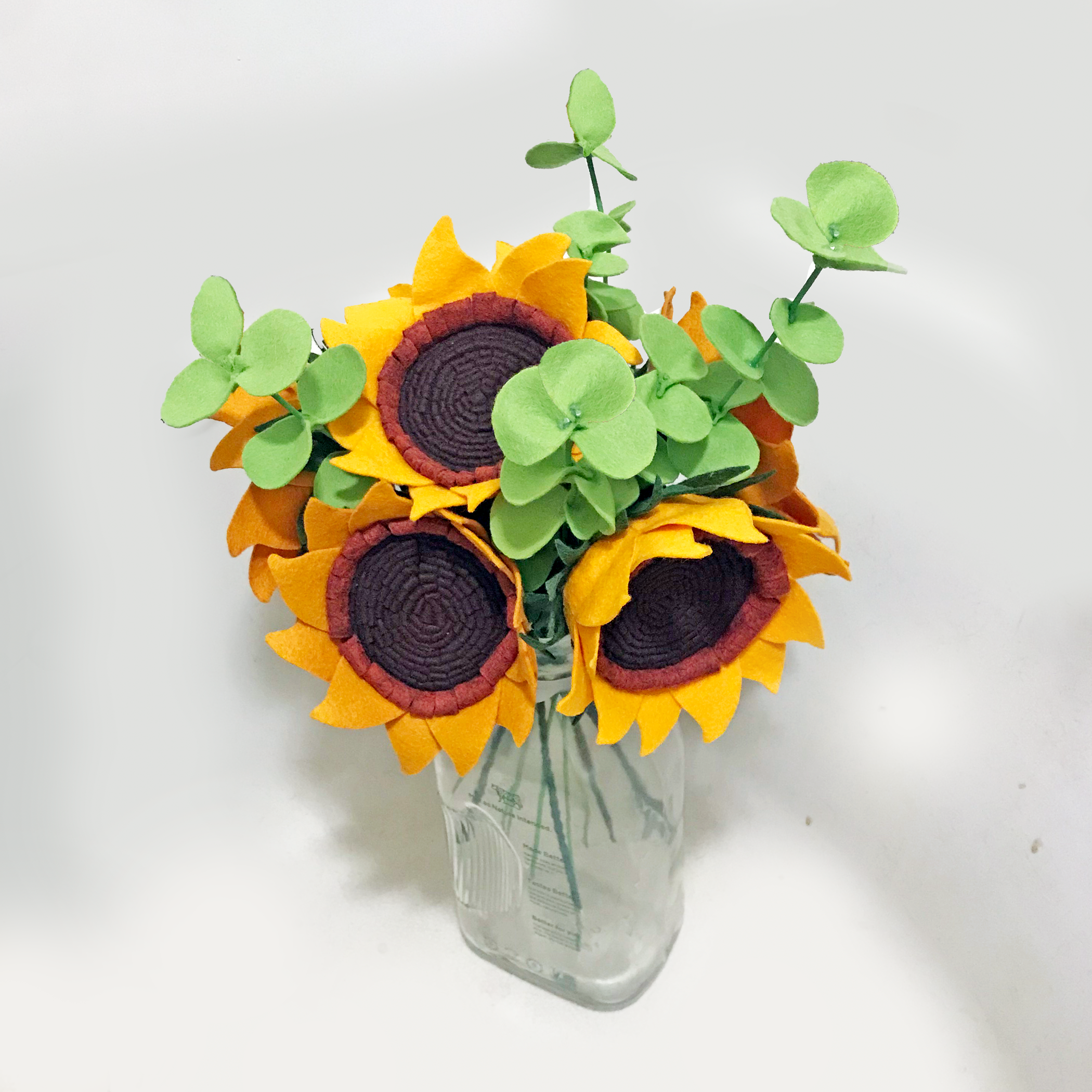 Amber Sunflower and Eucalyptus Bouquet