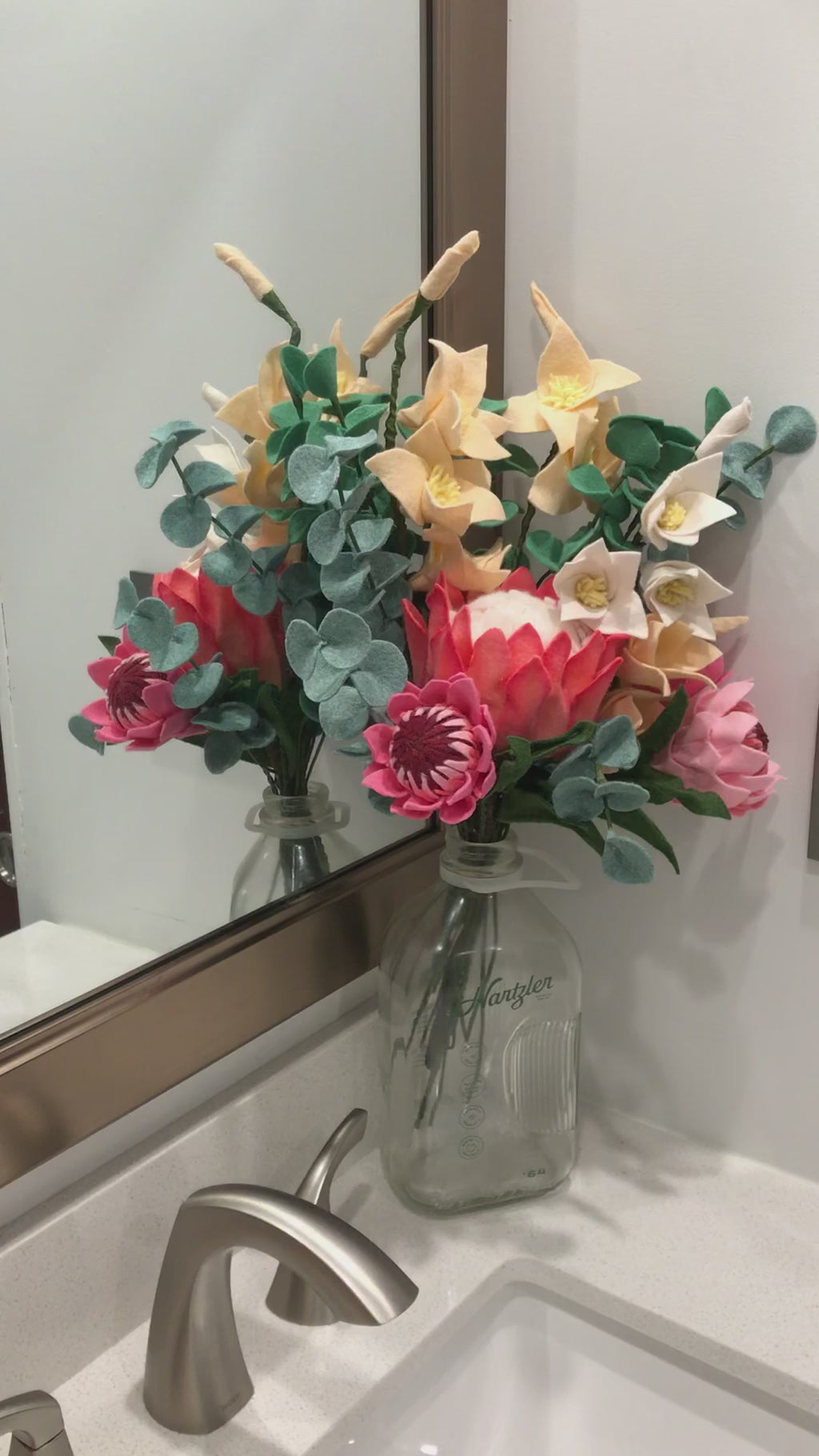 King Protea, Eucalyptus, and Larkspur