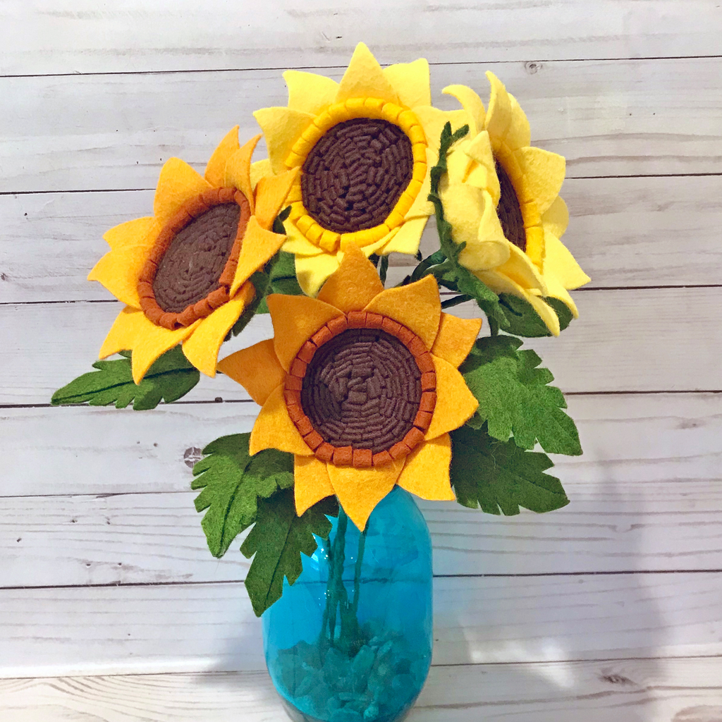 Amber Sunflower and Eucalyptus Bouquet